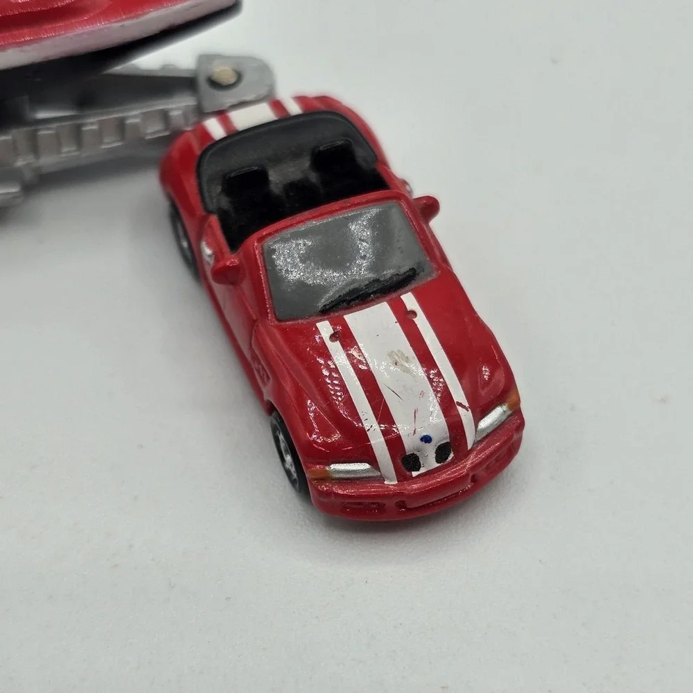 Vtg Micro Machines Mattel 1997 Speed Boat‎ & Car Hauler Red Hot Wheels